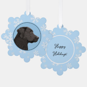Labrador Retriever Black Painting Original Dog Art Ornament Kaart