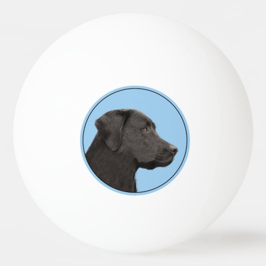 Labrador Retriever Black Painting Original Dog Art Pingpongbal (Voorkant)