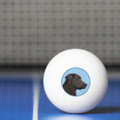 Labrador Retriever Black Painting Original Dog Art Pingpongbal (Net)