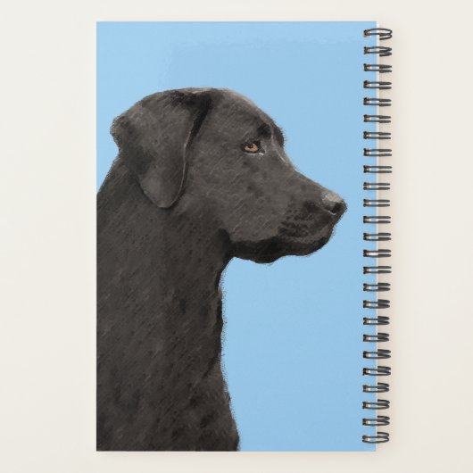 Labrador Retriever Black Painting Original Dog Art Planner (Achterkant)