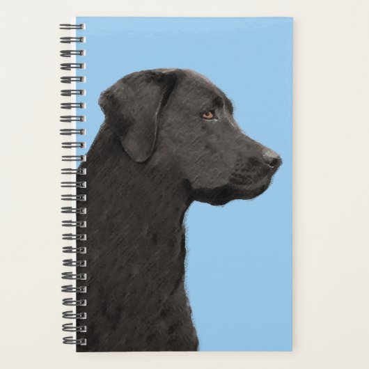 Labrador Retriever Black Painting Original Dog Art Planner (Voorkant)