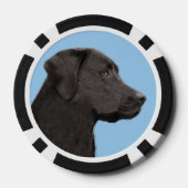 Labrador Retriever Black Painting Original Dog Art Poker Chips (Achterkant)