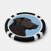 Labrador Retriever Black Painting Original Dog Art Poker Chips (Enkel)