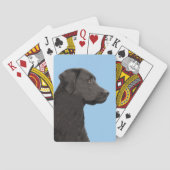Labrador Retriever Black Painting Original Dog Art Pokerkaarten (Achterkant)