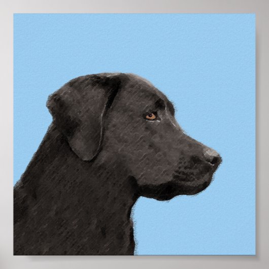 Labrador Retriever Black Painting Original Dog Art Poster (Voorkant)