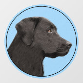 Labrador Retriever Black Painting Original Dog Art Raamsticker (Vel)