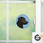 Labrador Retriever Black Painting Original Dog Art Raamsticker (Huis)