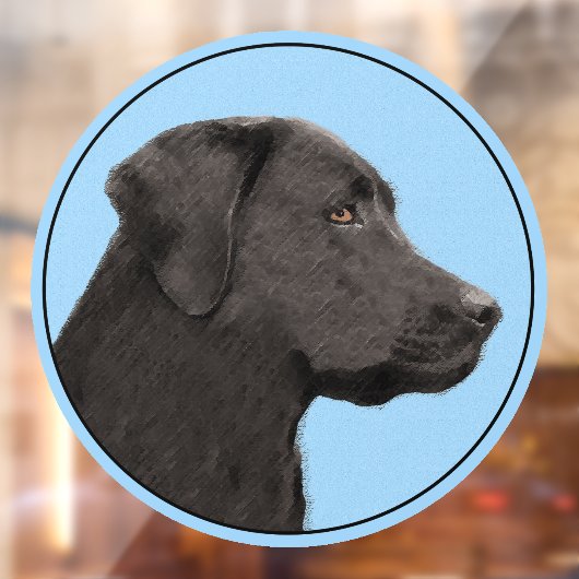 Labrador Retriever Black Painting Original Dog Art Raamsticker (Vel 2)