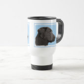 Labrador Retriever Black Painting Original Dog Art Reisbeker (Voorkant rechts)