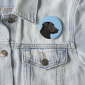 Labrador Retriever Black Painting Original Dog Art Ronde Button 5,7 Cm (In situ)
