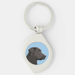 Labrador Retriever Black Painting Original Dog Art Sleutelhanger