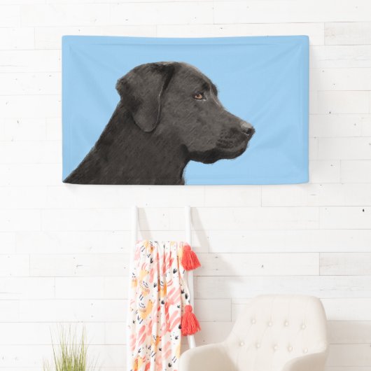 Labrador Retriever Black Painting Original Dog Art Spandoek (Insitu)
