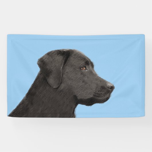 Labrador Retriever Black Painting Original Dog Art Spandoek (Horizontaal)