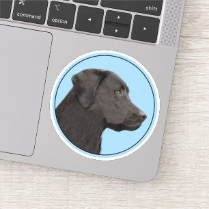 Labrador Retriever Black Painting Original Dog Art Sticker