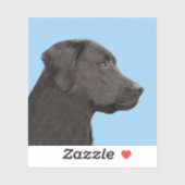 Labrador Retriever Black Painting Original Dog Art Sticker (Vel)