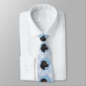 Labrador Retriever Black Painting Original Dog Art Stropdas (Gebonden)