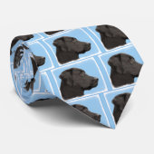 Labrador Retriever Black Painting Original Dog Art Stropdas (Opgerold)