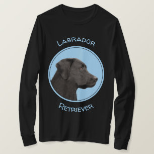 Labrador Retriever Black Painting Original Dog Art T-shirt