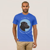 Labrador Retriever Black Painting Original Dog Art T-shirt (Voorkant volledig)