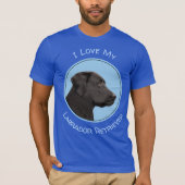 Labrador Retriever Black Painting Original Dog Art T-shirt (Voorkant)