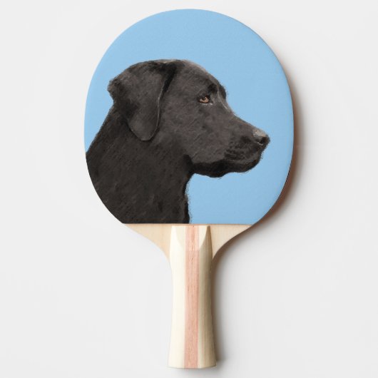 Labrador Retriever Black Painting Original Dog Art Tafeltennisbatje (Voorkant)