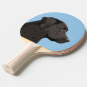 Labrador Retriever Black Painting Original Dog Art Tafeltennisbatje (Voorkant Gekanteld)