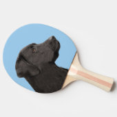 Labrador Retriever Black Painting Original Dog Art Tafeltennisbatje (Zijkant)