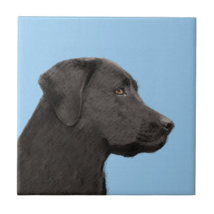 Labrador Retriever Black Painting Original Dog Art Tegeltje