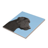 Labrador Retriever Black Painting Original Dog Art Tegeltje (Zijkant)