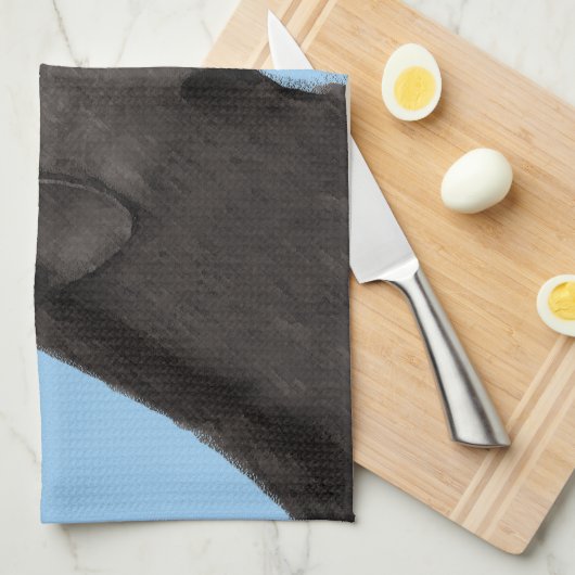 Labrador Retriever Black Painting Original Dog Art Theedoek (Quarter Fold)