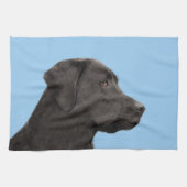 Labrador Retriever Black Painting Original Dog Art Theedoek (Horizontaal)
