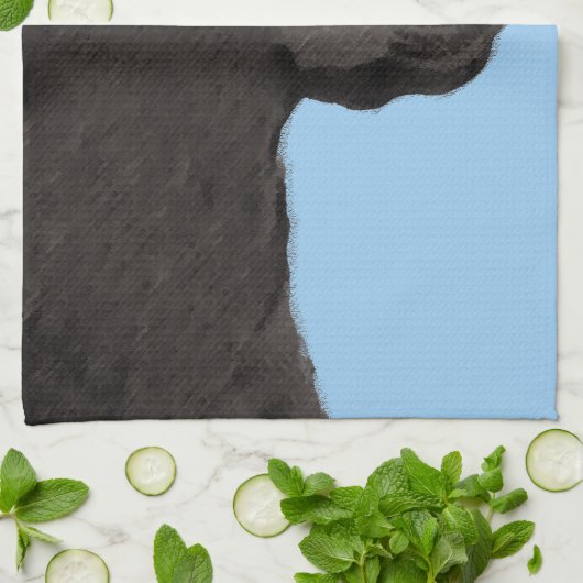 Labrador Retriever Black Painting Original Dog Art Theedoek (Gevouwen)