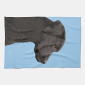 Labrador Retriever Black Painting Original Dog Art Theedoek (Horizontaal)