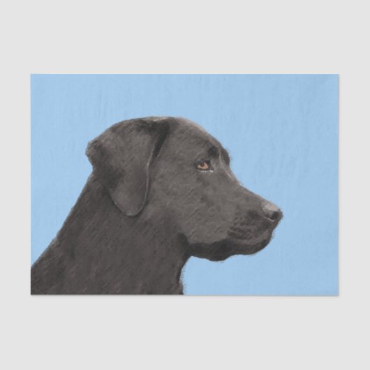 Labrador Retriever Black Painting Original Dog Art Tissuepapier (Voorkant)
