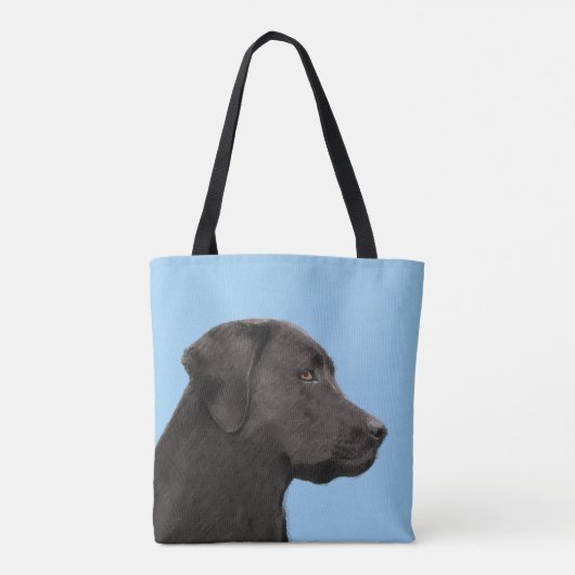 Labrador Retriever Black Painting Original Dog Art Tote Bag (Achterkant)