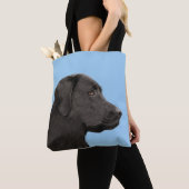 Labrador Retriever Black Painting Original Dog Art Tote Bag (Dichtbij)