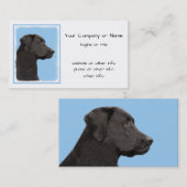 Labrador Retriever Black Painting Original Dog Art Visitekaartje (Voorkant / Achterkant)