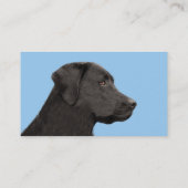 Labrador Retriever Black Painting Original Dog Art Visitekaartje (Achterkant)