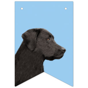 Labrador Retriever Black Painting Original Dog Art Vlaggetjes