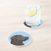 Labrador Retriever Black Painting Original Dog Art Zandsteen Onderzetter (Zijkant)