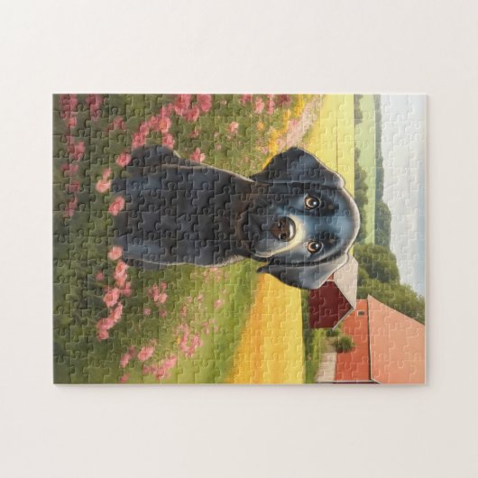 Labrador Retriever Black Puppy Legpuzzel (Horizontaal)
