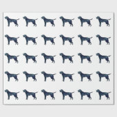 Labrador Retriever Black Waterverf Silhouette Cadeaupapier (Vlak)