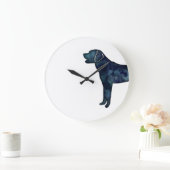 Labrador Retriever Black Waterverf Silhouette Grote Klok (Huis)