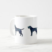 Labrador Retriever Black Waterverf Silhouette Koffiemok (Voorkant links)
