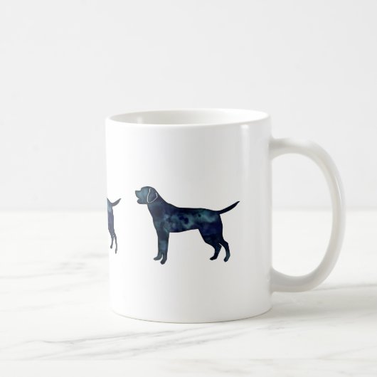 Labrador Retriever Black Waterverf Silhouette Koffiemok (Rechts)