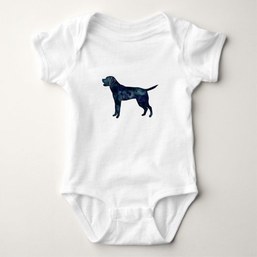 Labrador Retriever Black Waterverf Silhouette Romper (Voorkant)