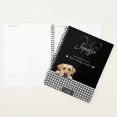 Labrador Retriever Black White Gingham Aangepaste Planner (Display)