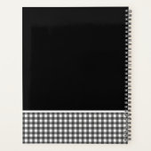 Labrador Retriever Black White Gingham Aangepaste Planner (Achterkant)