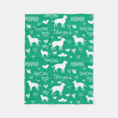 Labrador Retriever Blanket with Heart Doodles Fleece Deken (Voorkant)