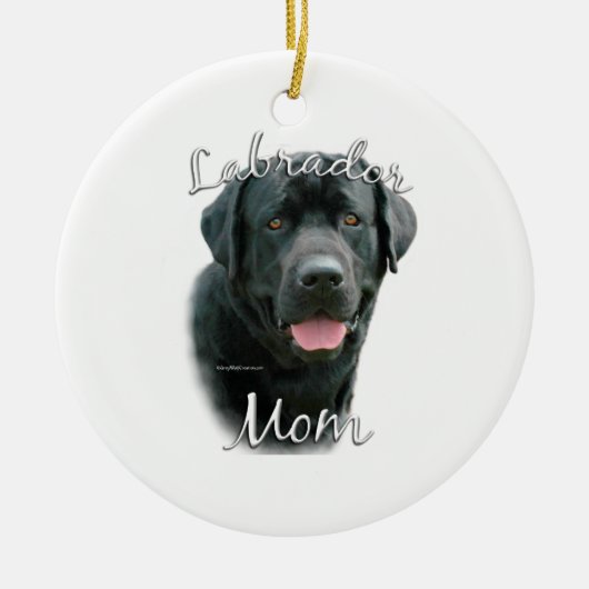 Labrador Retriever (blk) mam 2 Keramisch Ornament (Voorkant)